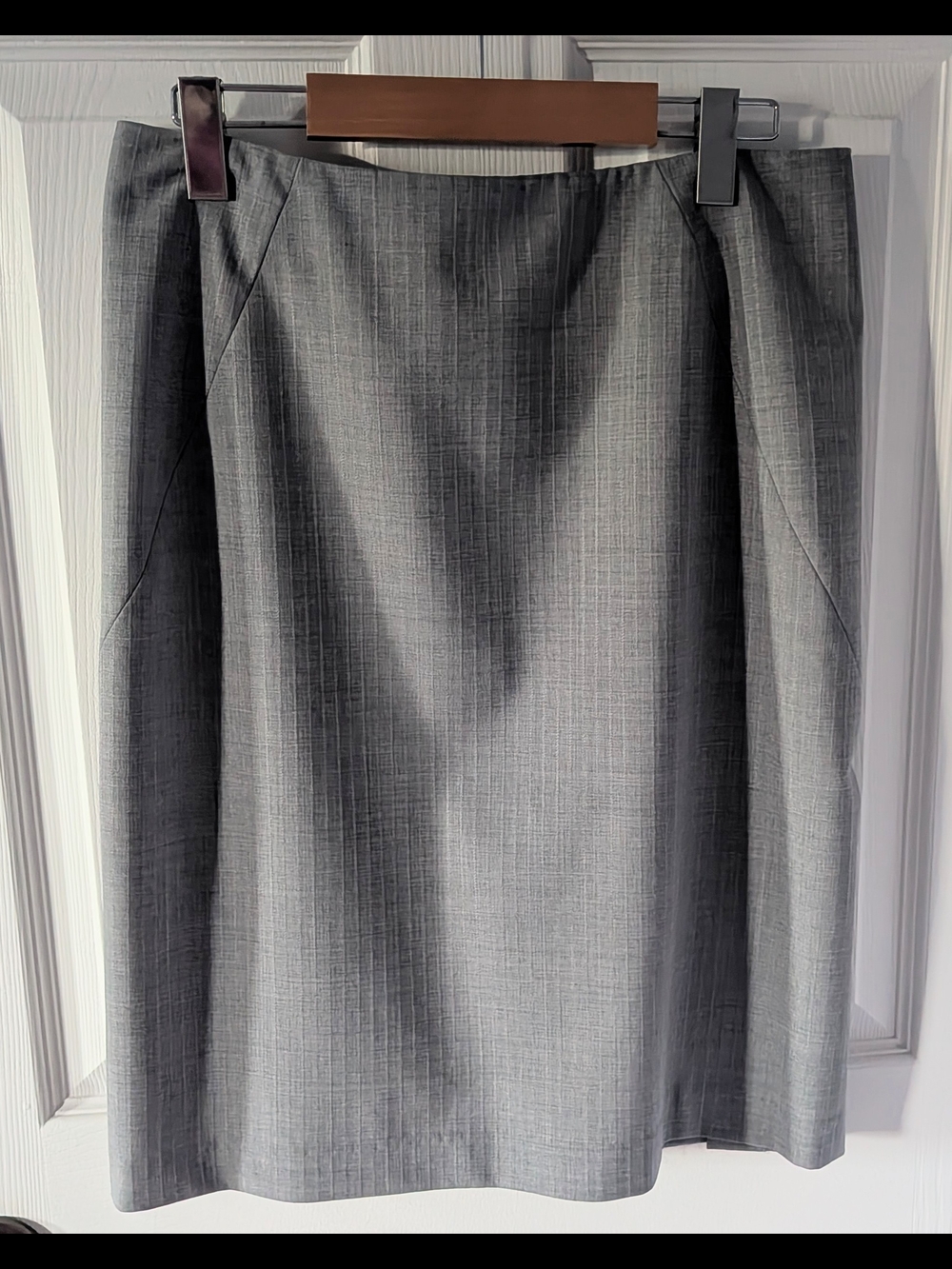 Theory Gray Textured Pencil Skirt with Subtle Weave